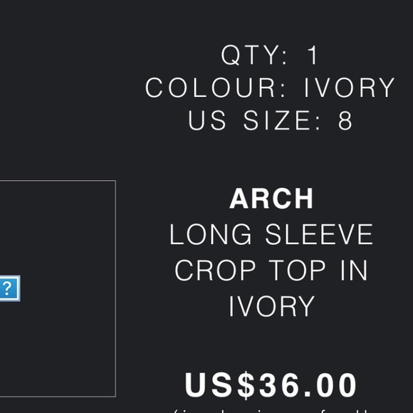 ARCH-Long Sleeve Crop Top in Ivory - Picture 5 of 9